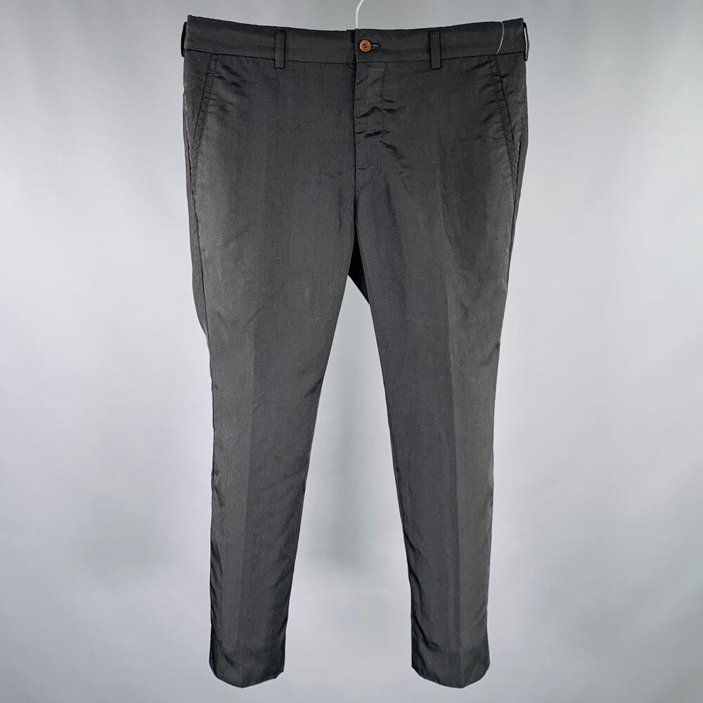 COMME des GARCONS HOMME PLUS Size S Black Polyester Flat Front Dress Pants